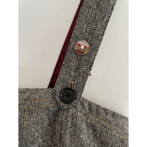 Rip‎ Curl Tweed Overalls Pinafore Babydoll Mini Dress Jumper Tweed Y2K Surfer L - Picture 6 of 11